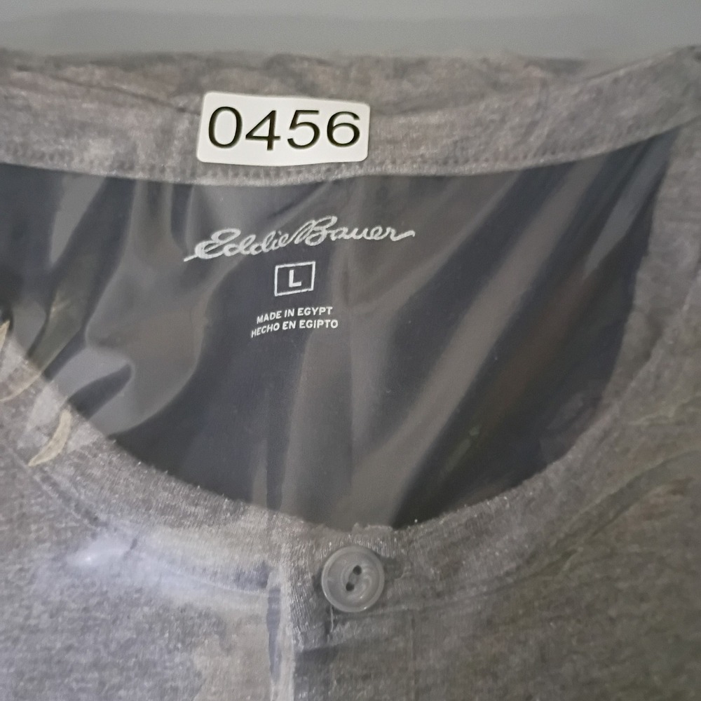 Eddie Bauer Men's Large Gray Long Sleeve Henley Shirt 3 Button - Picture 12 of 12